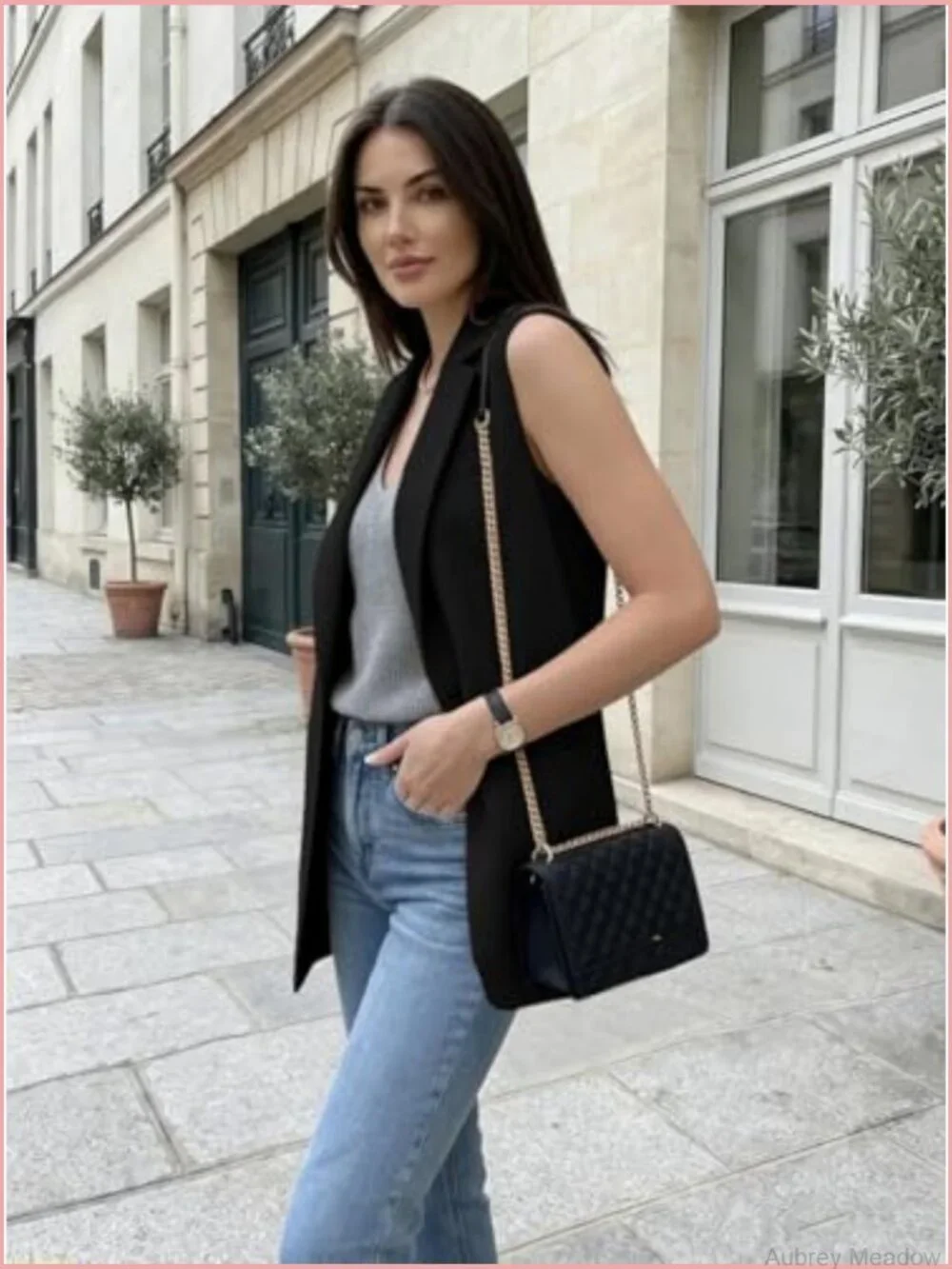Sleeveless Long Vest Blazer Dressy Suit Jacket for Women